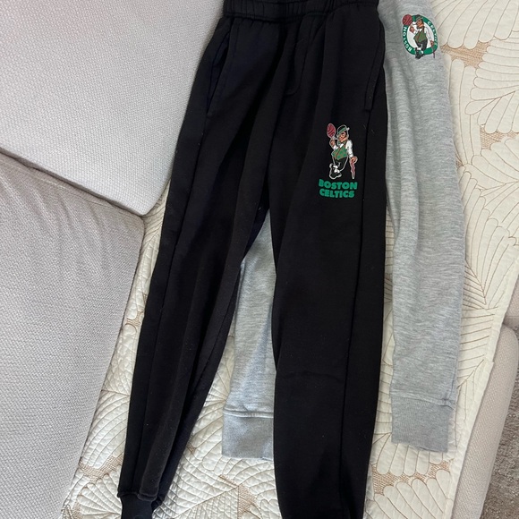 Boston Celtics NBA Kids Jogger Pants - Black + gray sweatpants - Picture 1 of 5